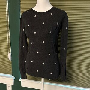 J. Crew Dark Grey Polka Dot Women's Sweatshirt